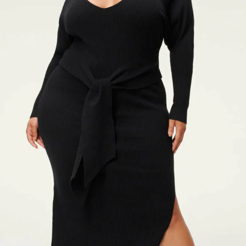 Good American Stretch Black Knit Dress 4X